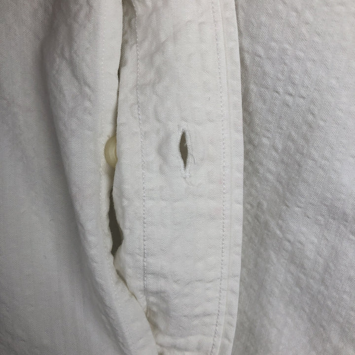 Ralph Lauren Classic Fit Seersucker Short Sleeve Button Down Striped Shirt Men's Size L cotton white type Vintage Second Hand