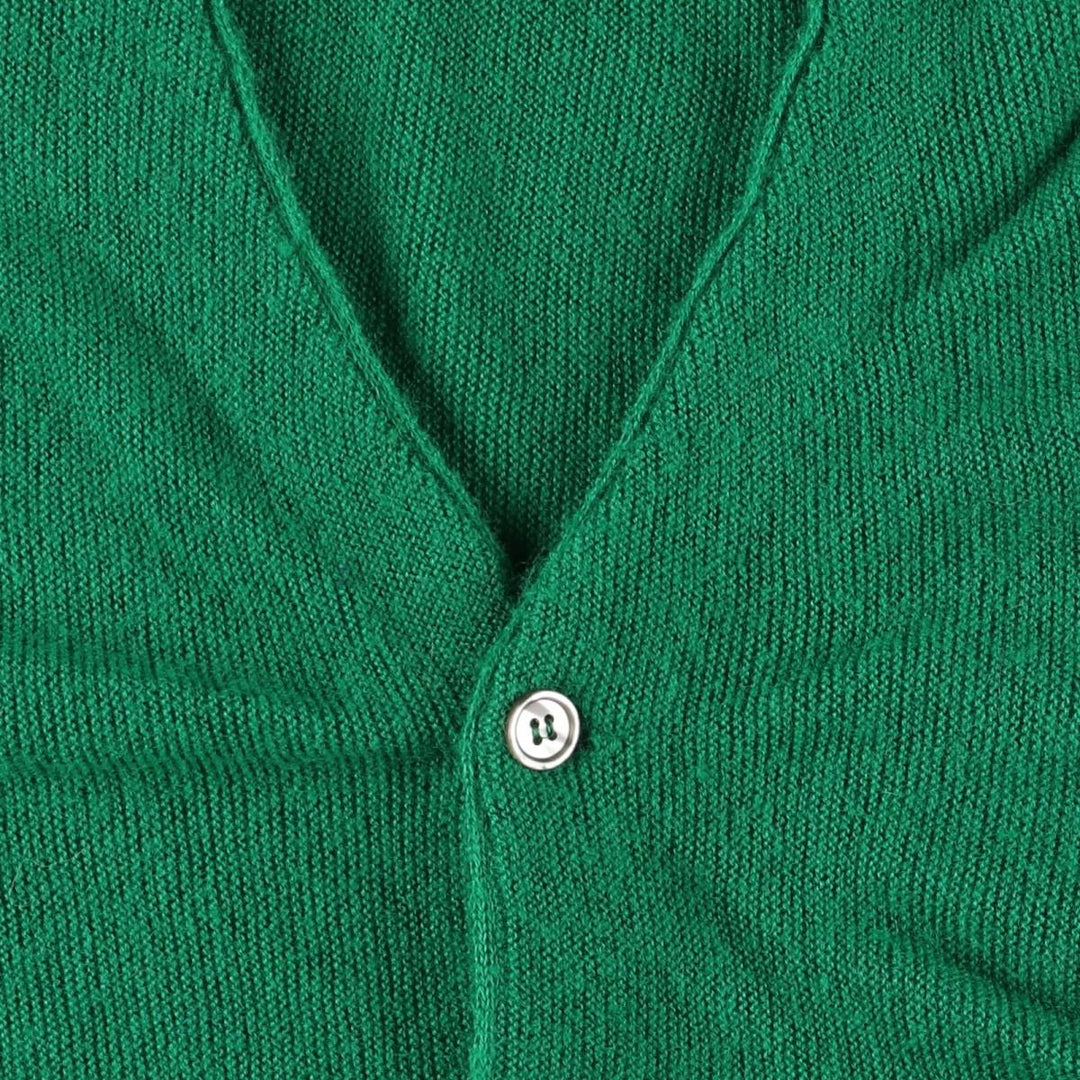 Vintage 70s-80'S Lacoste IZOD knit cardigan, men's size L unclear green type Vintage Second Hand