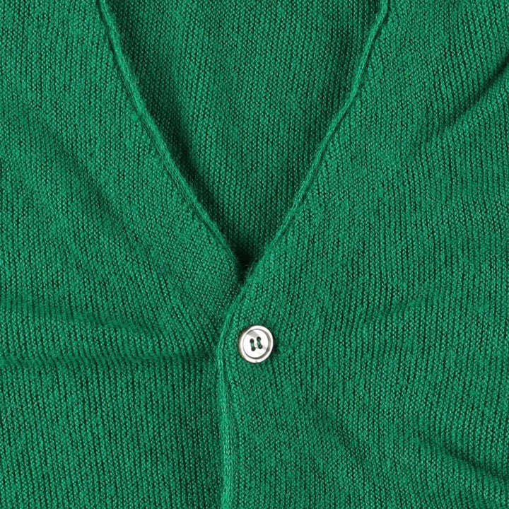 Vintage 70s-80'S Lacoste IZOD knit cardigan, men's size L unclear green type Vintage Second Hand