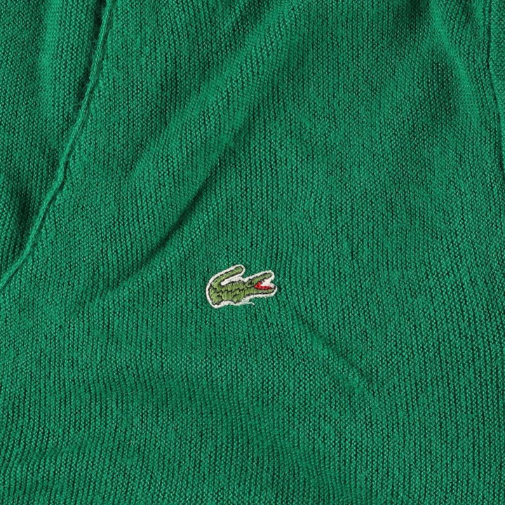 Vintage 70s-80'S Lacoste IZOD knit cardigan, men's size L unclear green type Vintage Second Hand