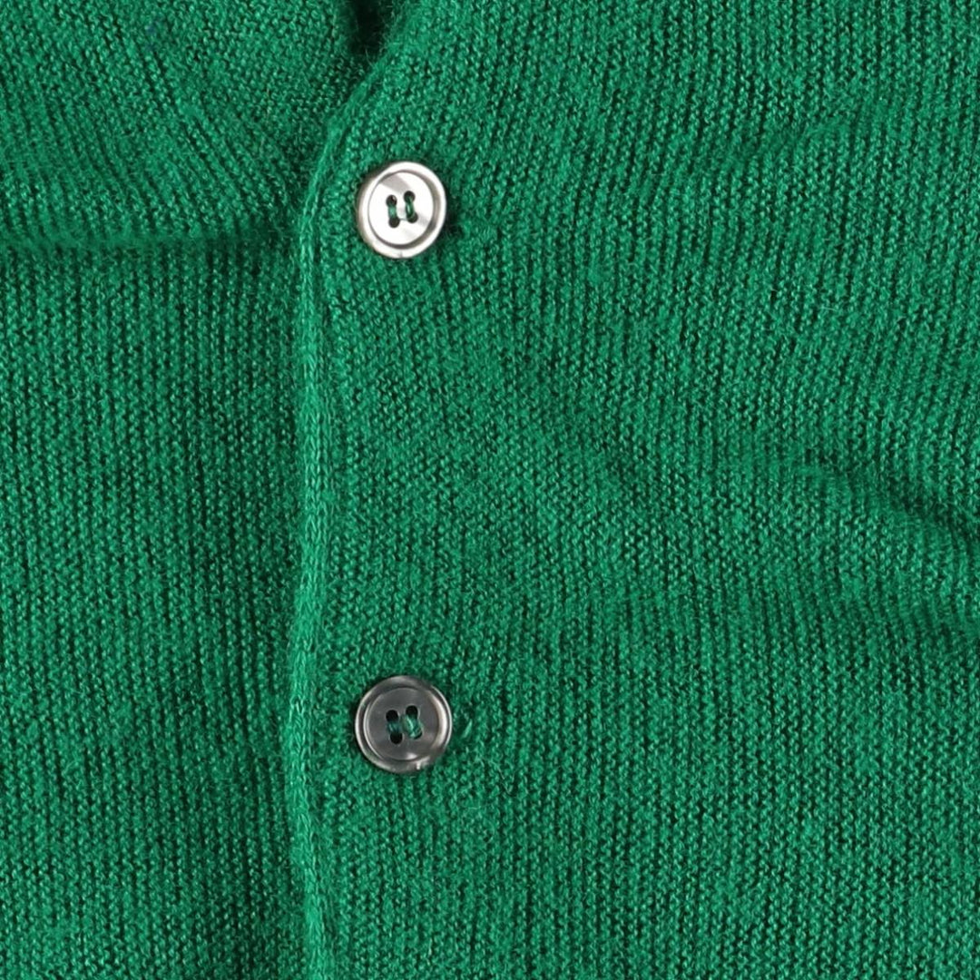 Vintage 70s-80'S Lacoste IZOD knit cardigan, men's size L unclear green type Vintage Second Hand