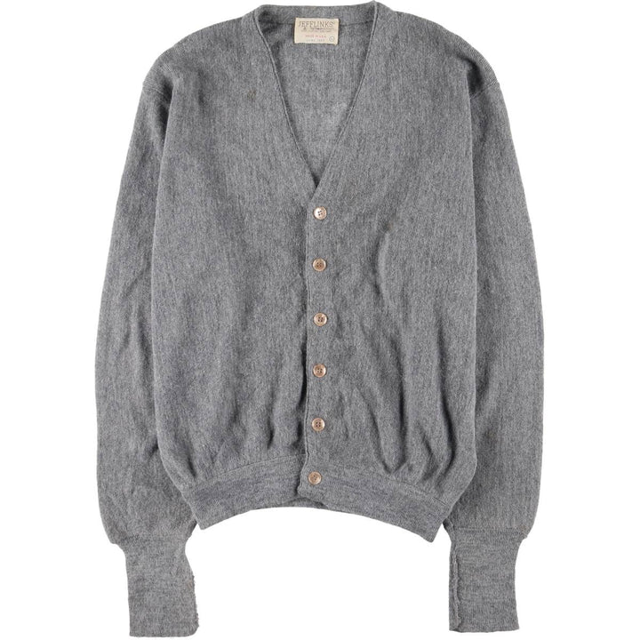 Vintage 1970'S Lord Jeff Jefflinks acrylic knit cardigan, made in the USA, size L, men's. Oron Acrylic gray type Vintage Second Hand