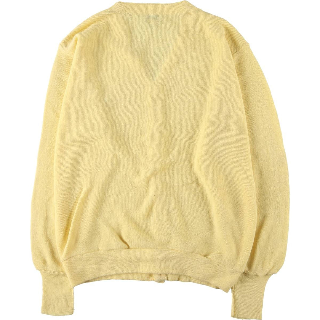 80s-90'S Lacoste IZOD Acrylic Knit Cardigan Made in USA Men's L Size Vintage Oron Acrylic yellow type Vintage Second Hand