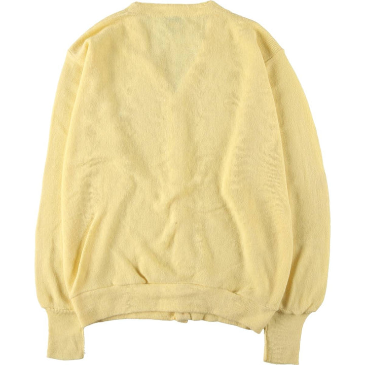 80s-90'S Lacoste IZOD Acrylic Knit Cardigan Made in USA Men's L Size Vintage Oron Acrylic yellow type Vintage Second Hand
