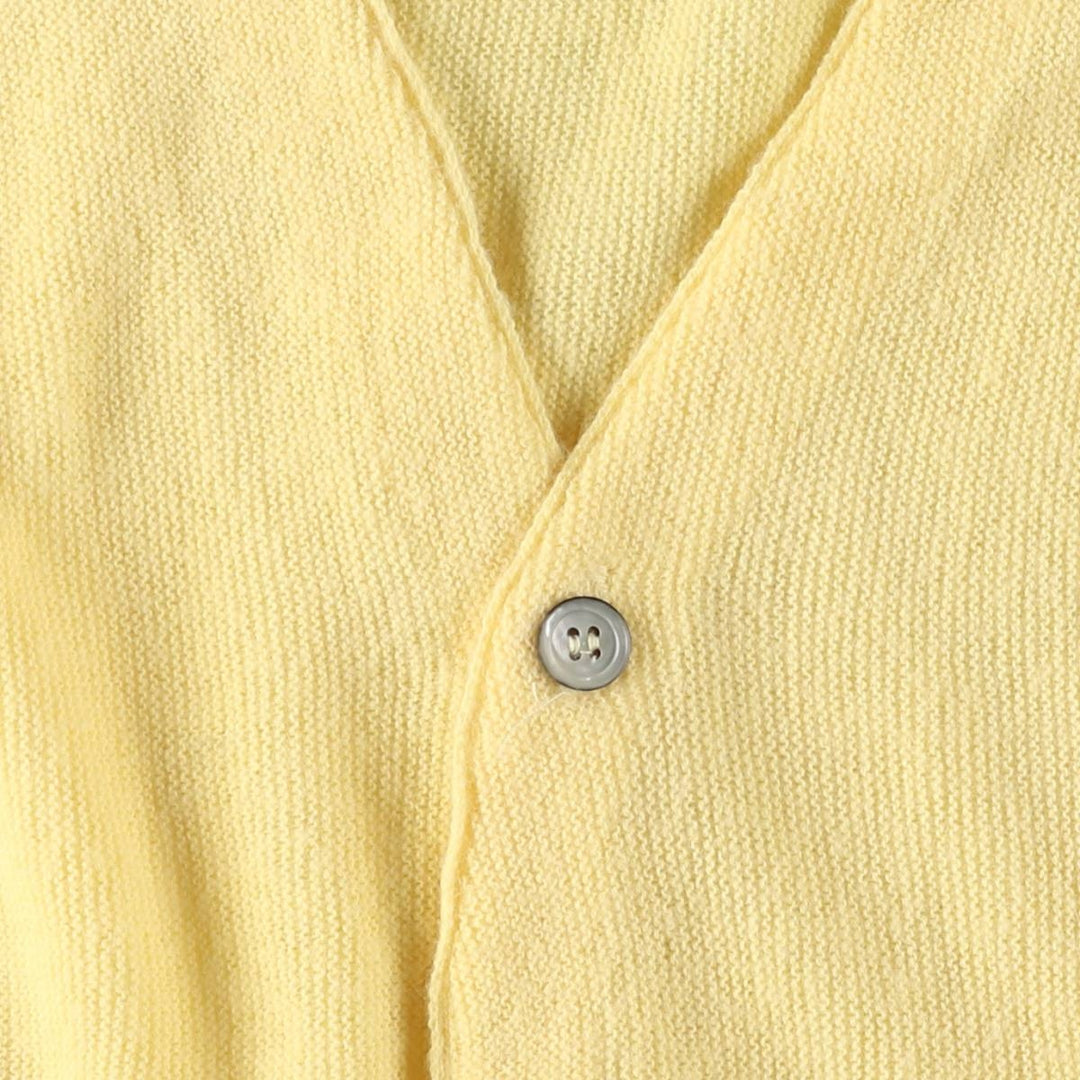80s-90'S Lacoste IZOD Acrylic Knit Cardigan Made in USA Men's L Size Vintage Oron Acrylic yellow type Vintage Second Hand