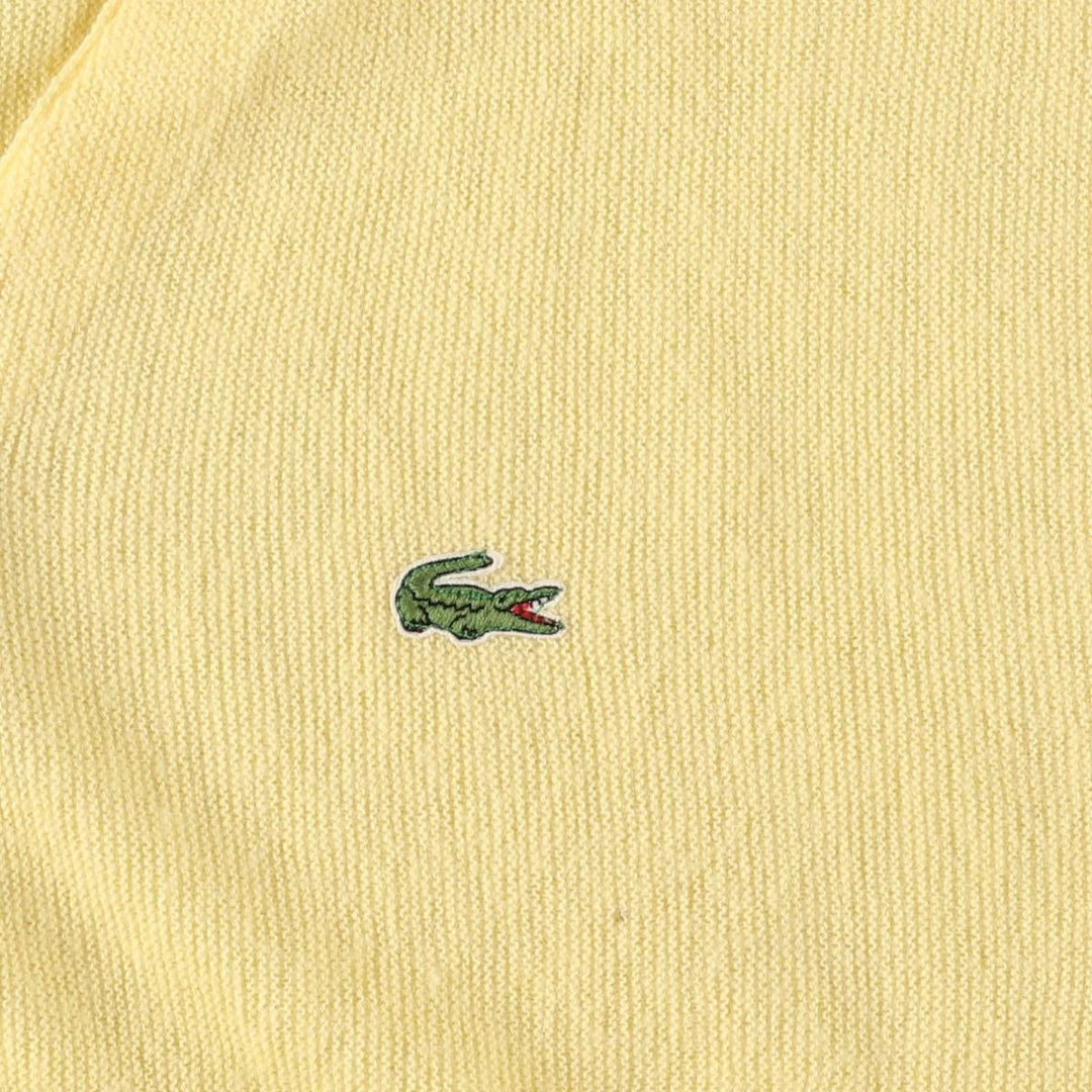 80s-90'S Lacoste IZOD Acrylic Knit Cardigan Made in USA Men's L Size Vintage Oron Acrylic yellow type Vintage Second Hand
