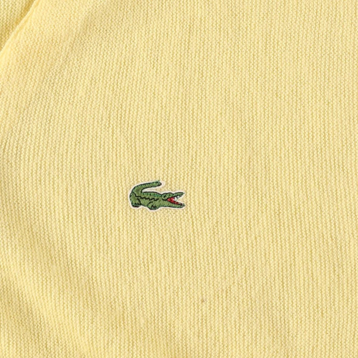 80s-90'S Lacoste IZOD Acrylic Knit Cardigan Made in USA Men's L Size Vintage Oron Acrylic yellow type Vintage Second Hand