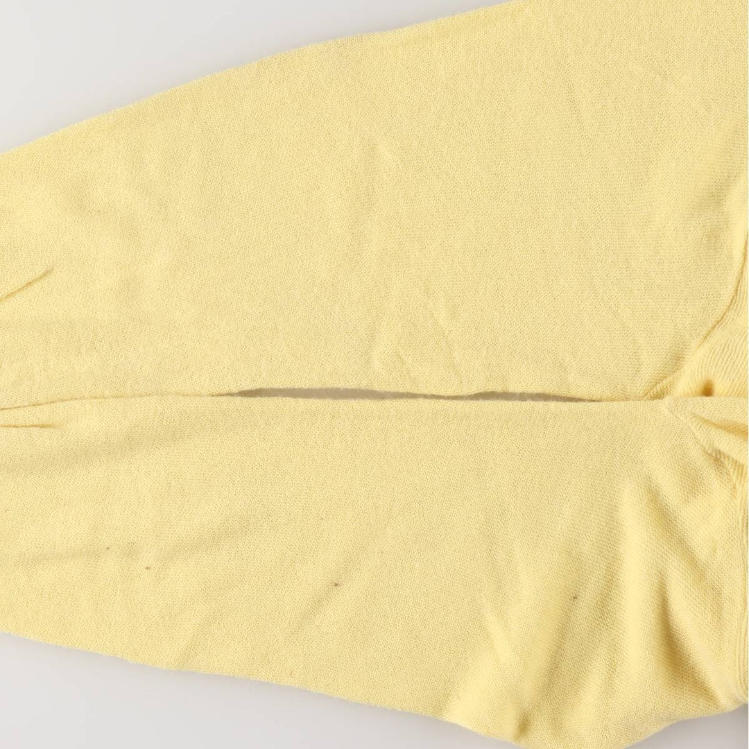 80s-90'S Lacoste IZOD Acrylic Knit Cardigan Made in USA Men's L Size Vintage Oron Acrylic yellow type Vintage Second Hand