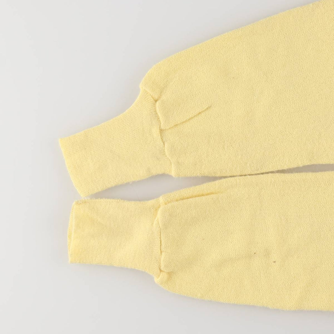 80s-90'S Lacoste IZOD Acrylic Knit Cardigan Made in USA Men's L Size Vintage Oron Acrylic yellow type Vintage Second Hand