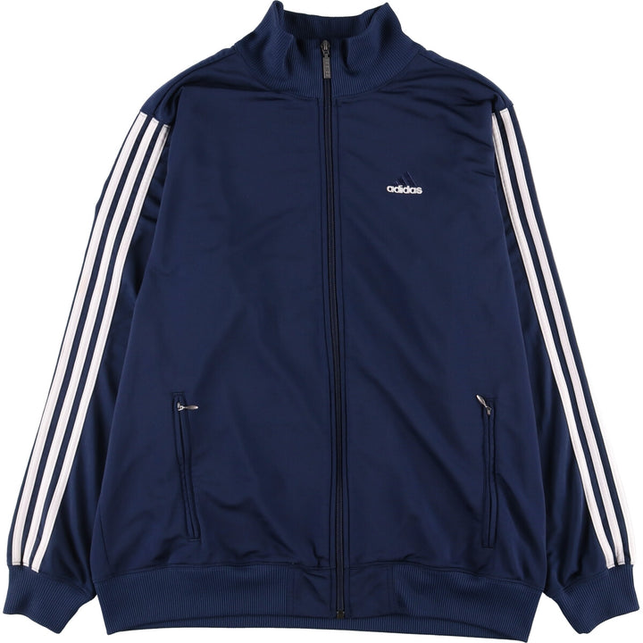 00'S adidas jersey track jacket, men's size L polyester navy blue type Vintage Second Hand