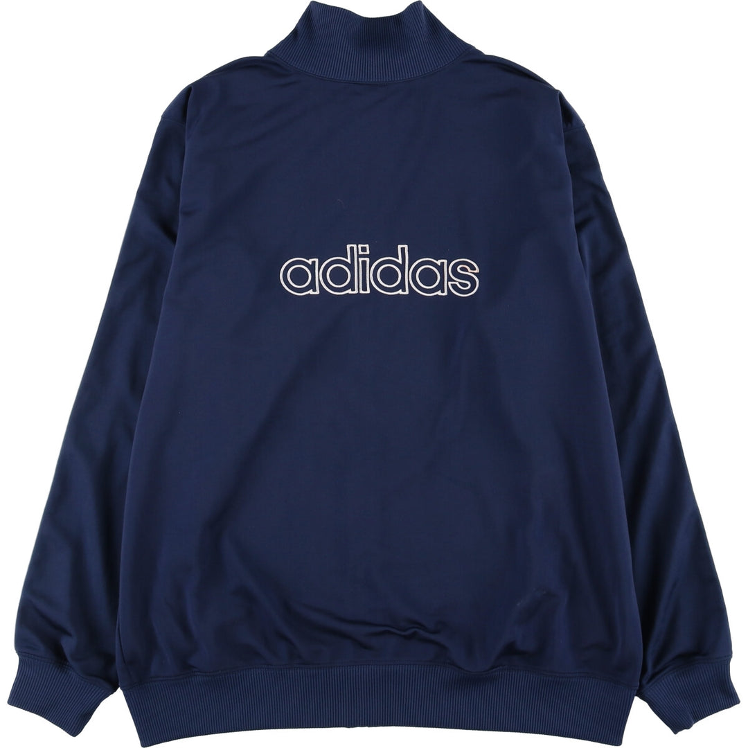 00'S adidas jersey track jacket, men's size L polyester navy blue type Vintage Second Hand