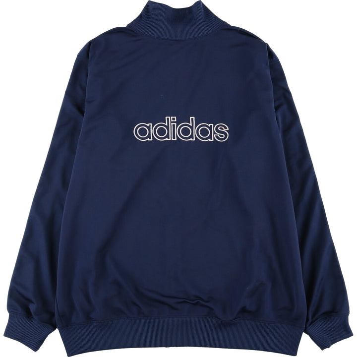 00'S adidas jersey track jacket, men's size L polyester navy blue type Vintage Second Hand