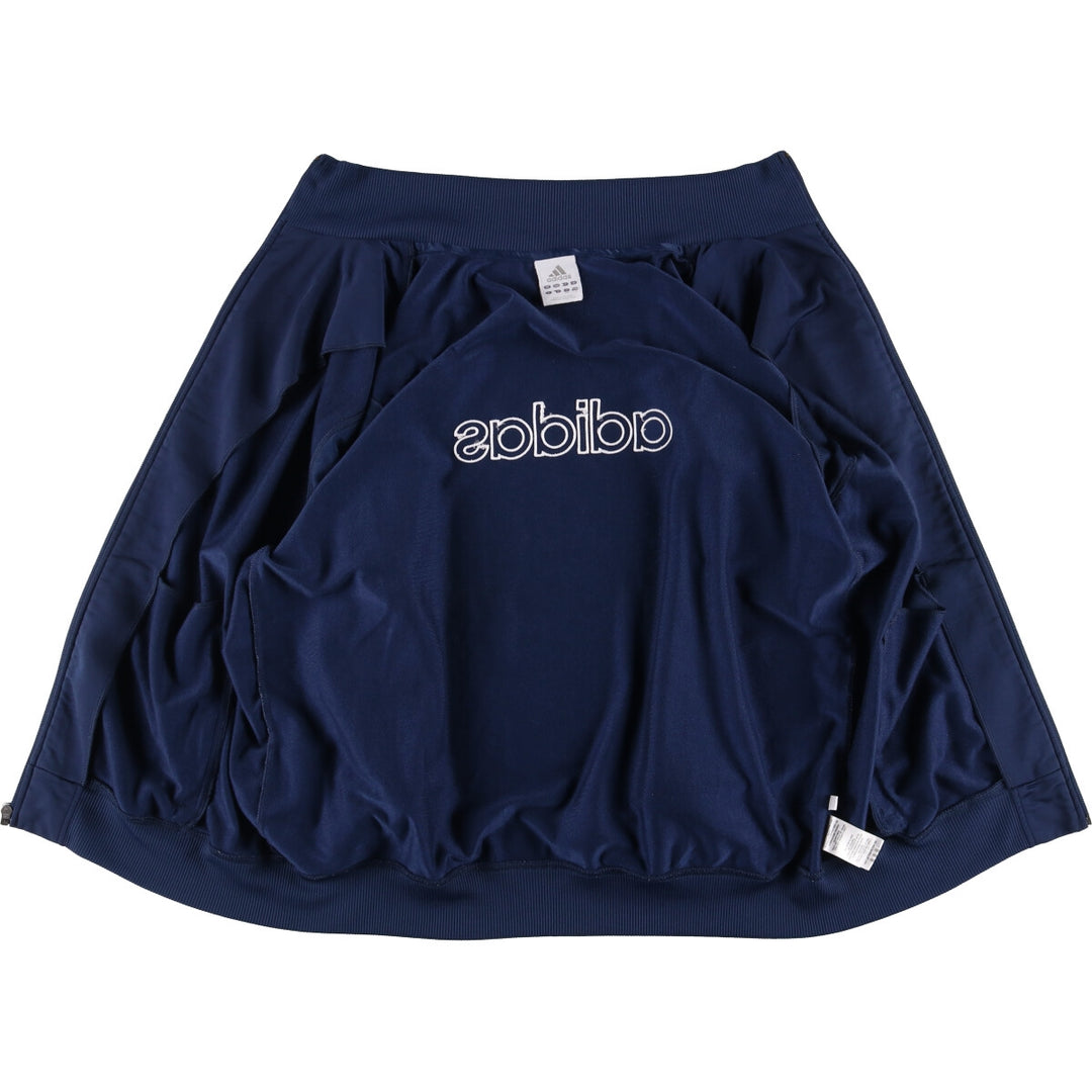 00'S adidas jersey track jacket, men's size L polyester navy blue type Vintage Second Hand