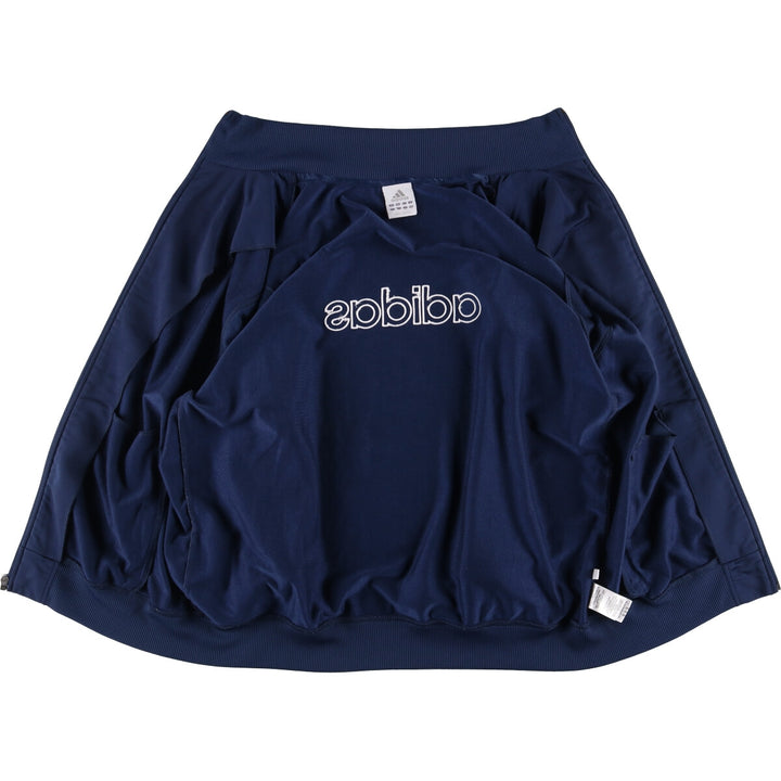 00'S adidas jersey track jacket, men's size L polyester navy blue type Vintage Second Hand