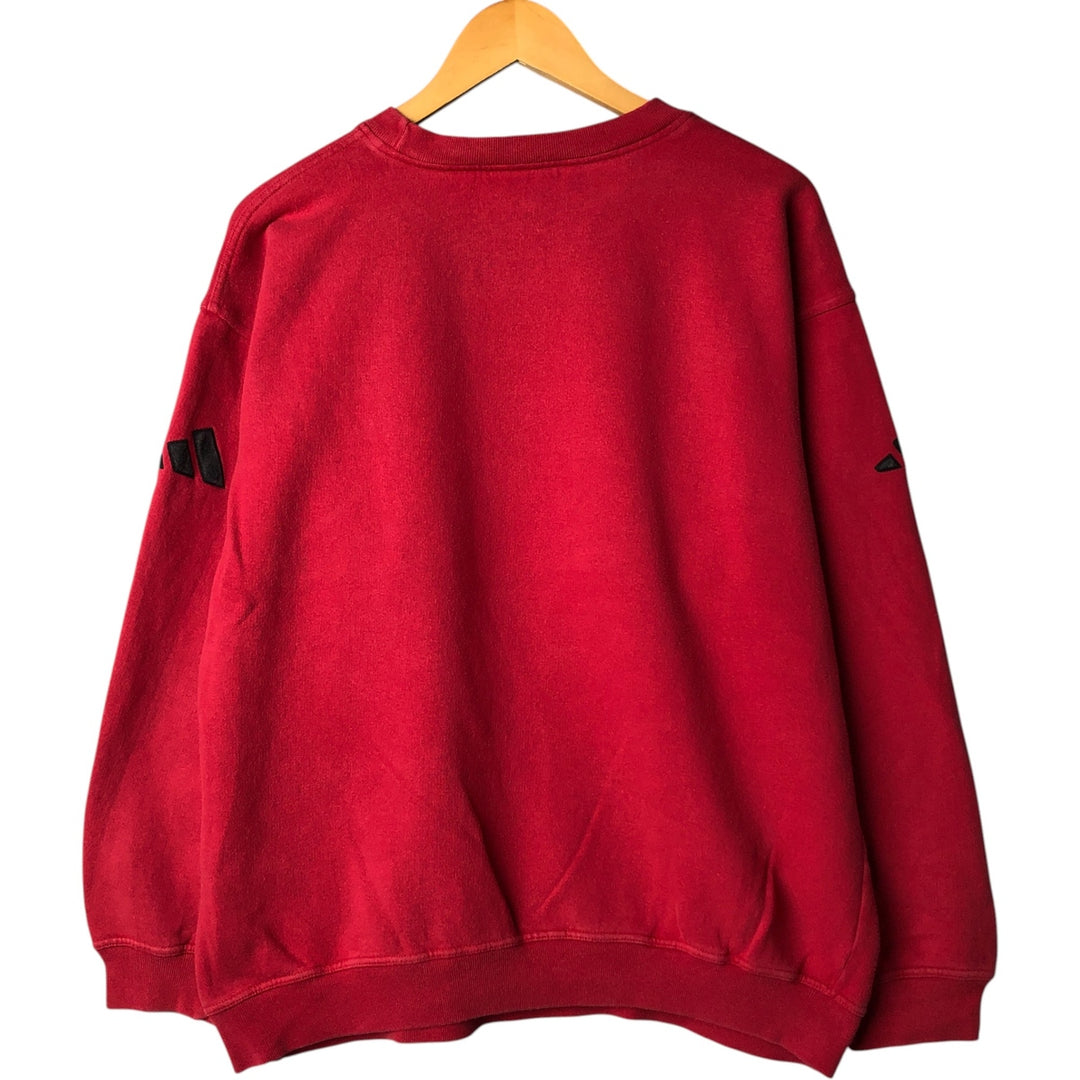 Adidas logo sweatshirt, men's size L cotton red type Vintage Second Hand