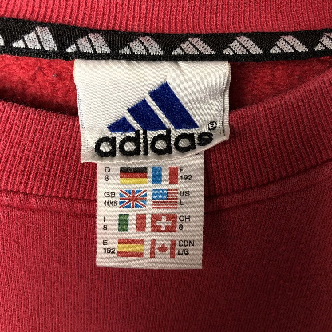 Adidas logo sweatshirt, men's size L cotton red type Vintage Second Hand