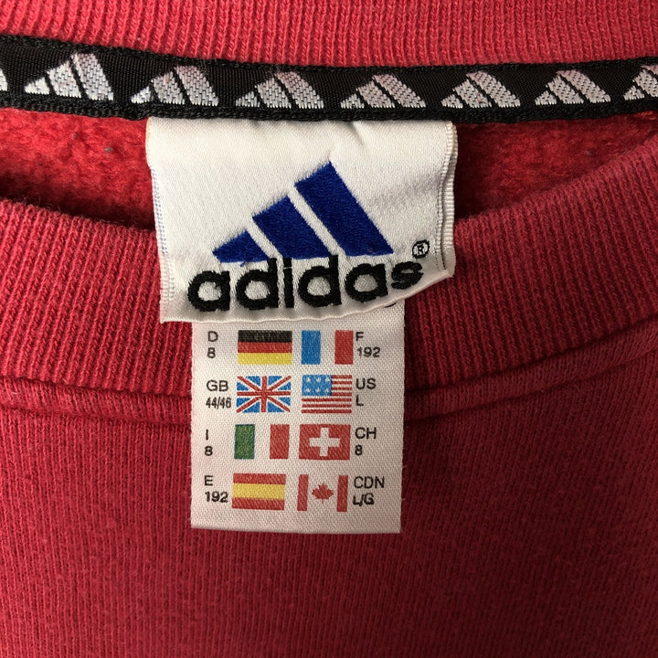 Adidas logo sweatshirt, men's size L cotton red type Vintage Second Hand