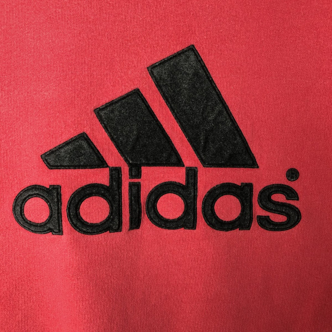 Adidas logo sweatshirt, men's size L cotton red type Vintage Second Hand
