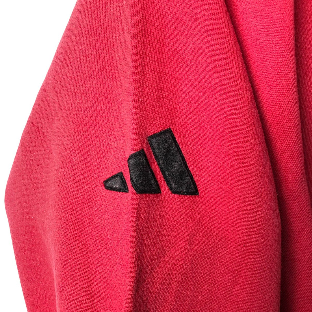 Adidas logo sweatshirt, men's size L cotton red type Vintage Second Hand