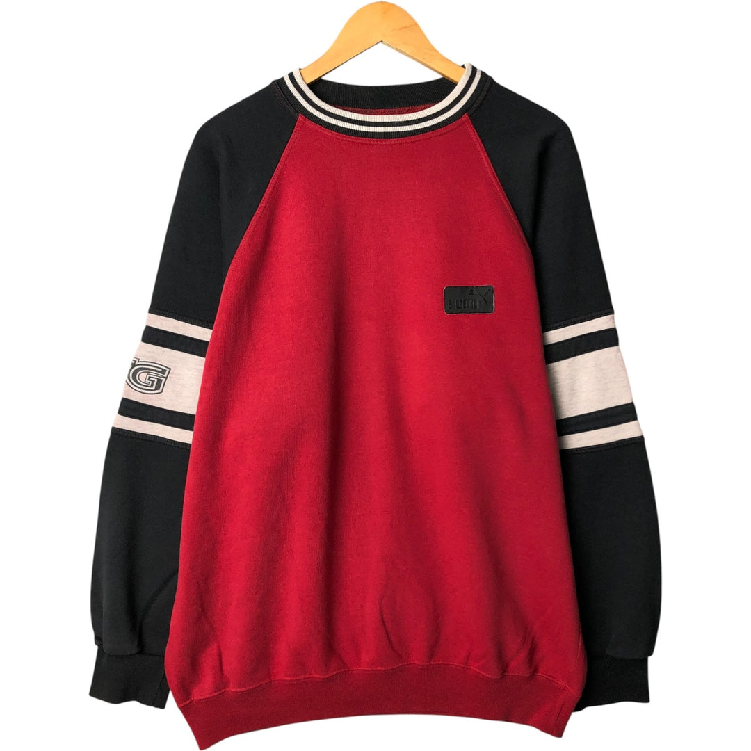 Vintage Puma logo sweatshirt, size L, men's cotton black type Vintage Second Hand