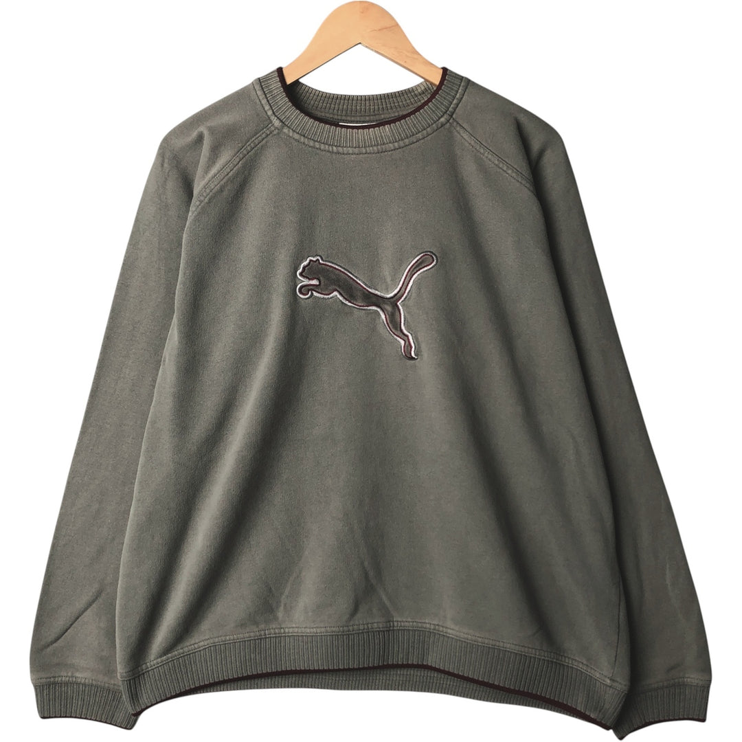 90'S Puma logo sweatshirt, men's size M, vintage unclear Charcoal Vintage Second Hand