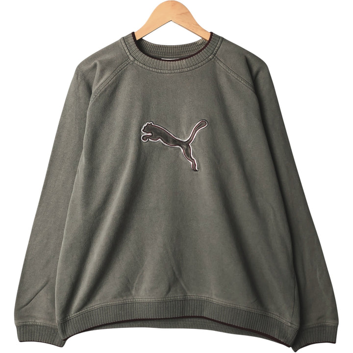 90'S Puma logo sweatshirt, men's size M, vintage unclear Charcoal Vintage Second Hand
