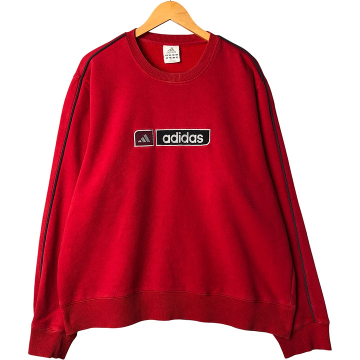 Adidas logo embroidered sweatshirt, size M, men's cotton red type Vintage Second Hand
