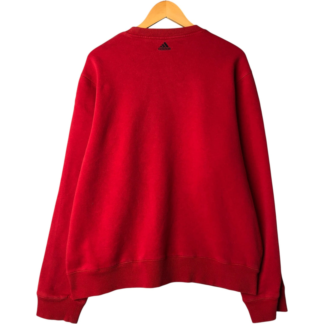 Adidas logo embroidered sweatshirt, size M, men's cotton red type Vintage Second Hand