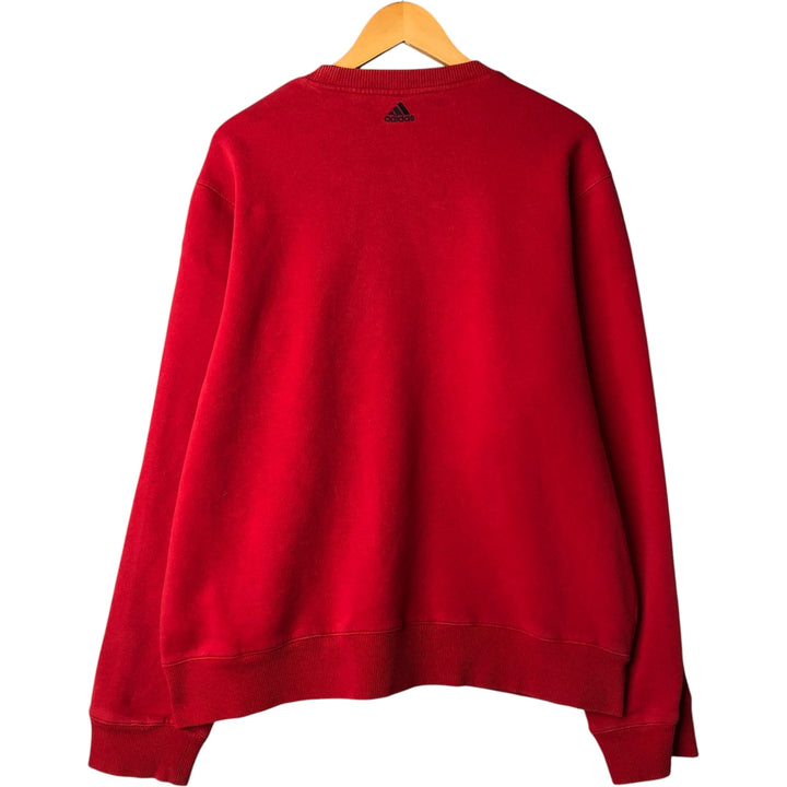 Adidas logo embroidered sweatshirt, size M, men's cotton red type Vintage Second Hand