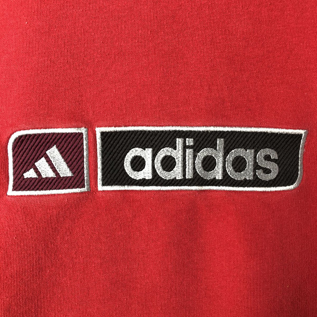 Adidas logo embroidered sweatshirt, size M, men's cotton red type Vintage Second Hand