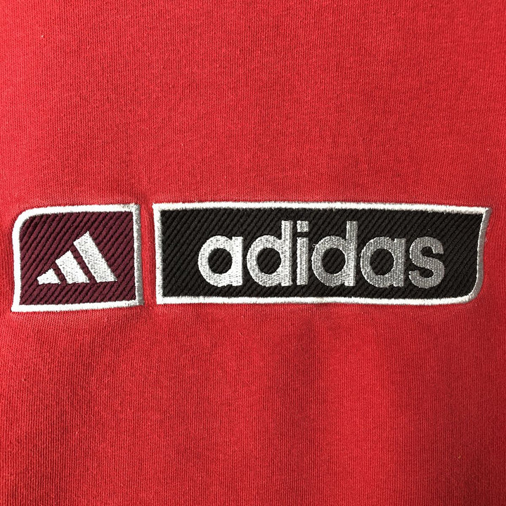 Adidas logo embroidered sweatshirt, size M, men's cotton red type Vintage Second Hand