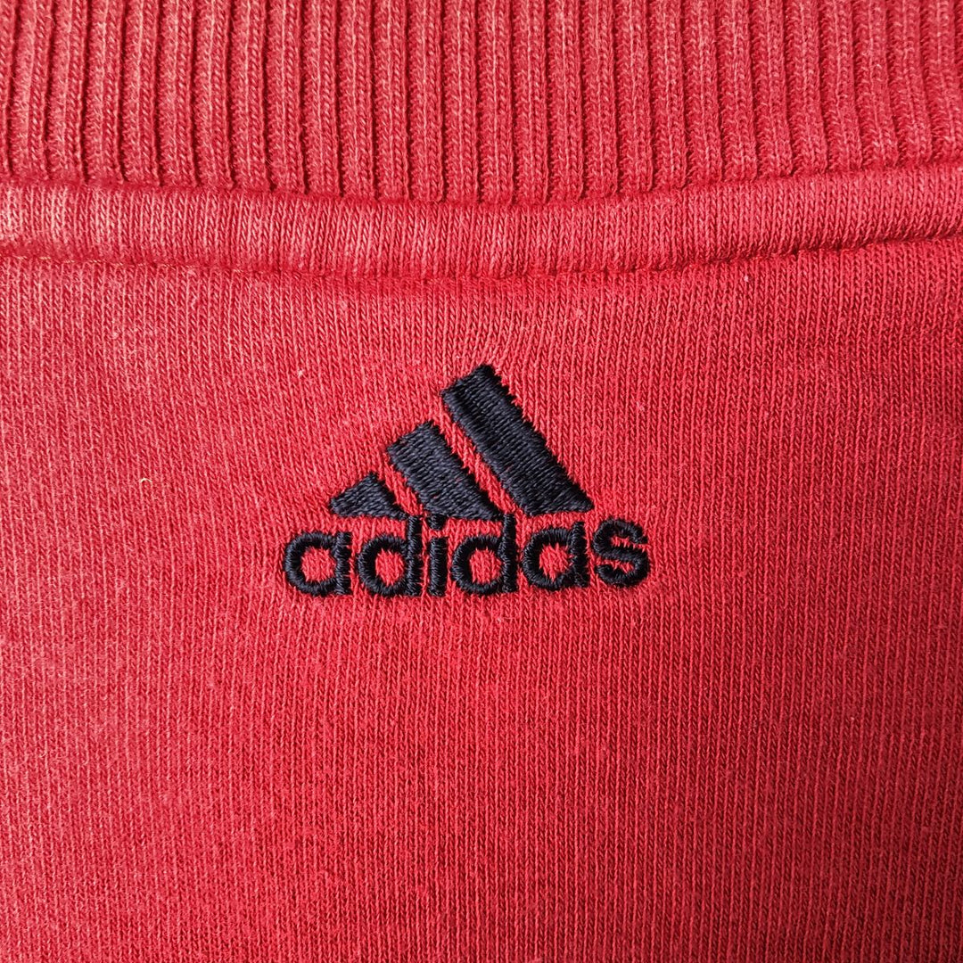 Adidas logo embroidered sweatshirt, size M, men's cotton red type Vintage Second Hand