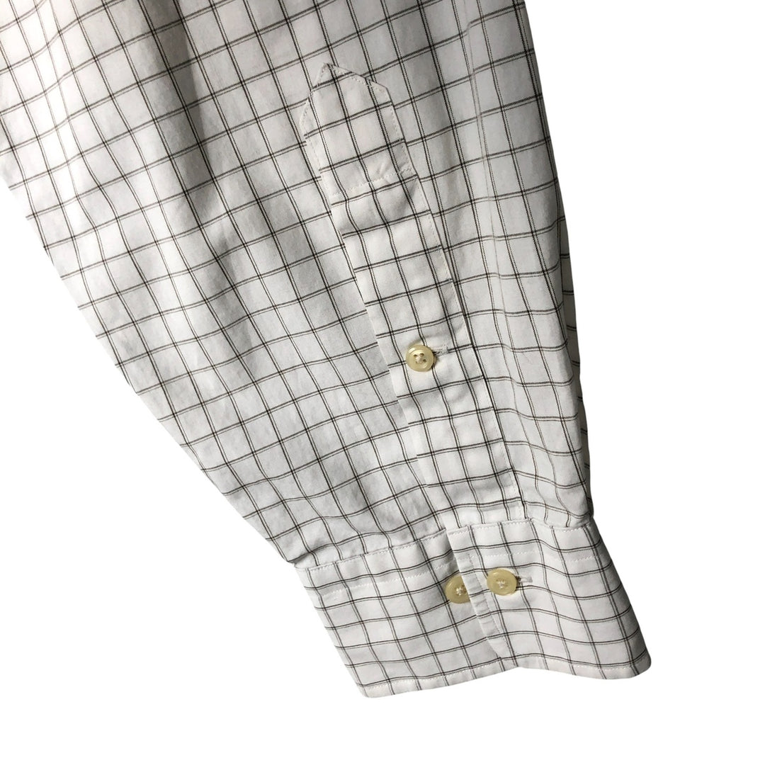 Ralph Lauren POLO by Ralph Lauren CURHAM wide-collar long-sleeved cotton check shirt, men's size XL cotton brown type Vintage Second Hand