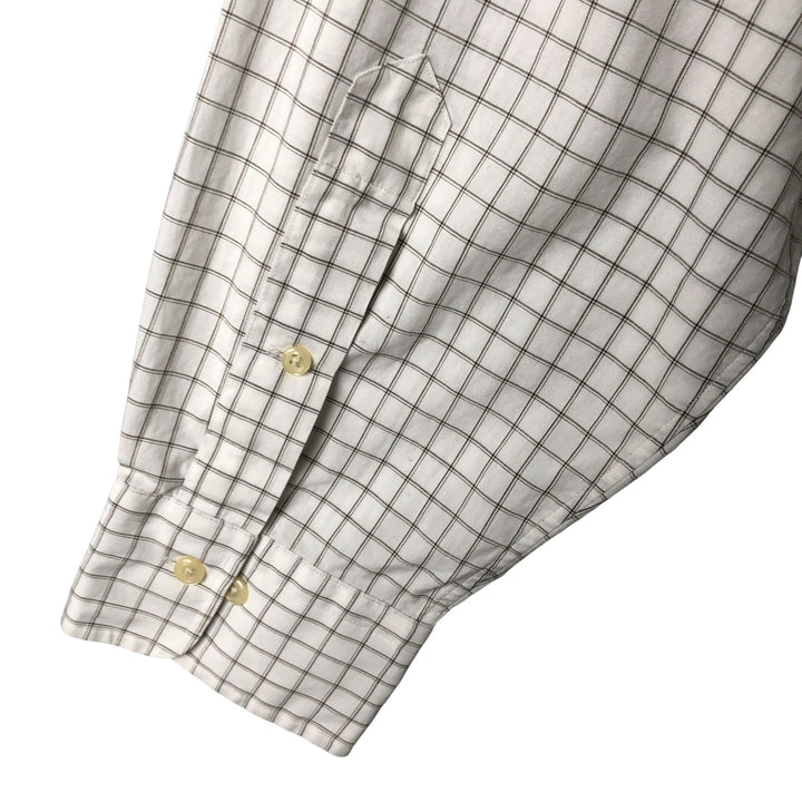 Ralph Lauren POLO by Ralph Lauren CURHAM wide-collar long-sleeved cotton check shirt, men's size XL cotton brown type Vintage Second Hand