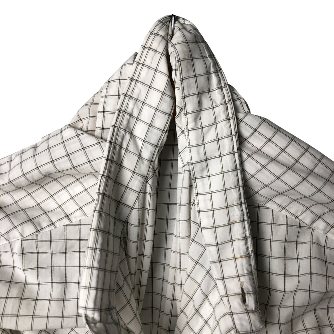 Ralph Lauren POLO by Ralph Lauren CURHAM wide-collar long-sleeved cotton check shirt, men's size XL cotton brown type Vintage Second Hand