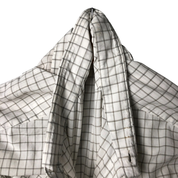 Ralph Lauren POLO by Ralph Lauren CURHAM wide-collar long-sleeved cotton check shirt, men's size XL cotton brown type Vintage Second Hand