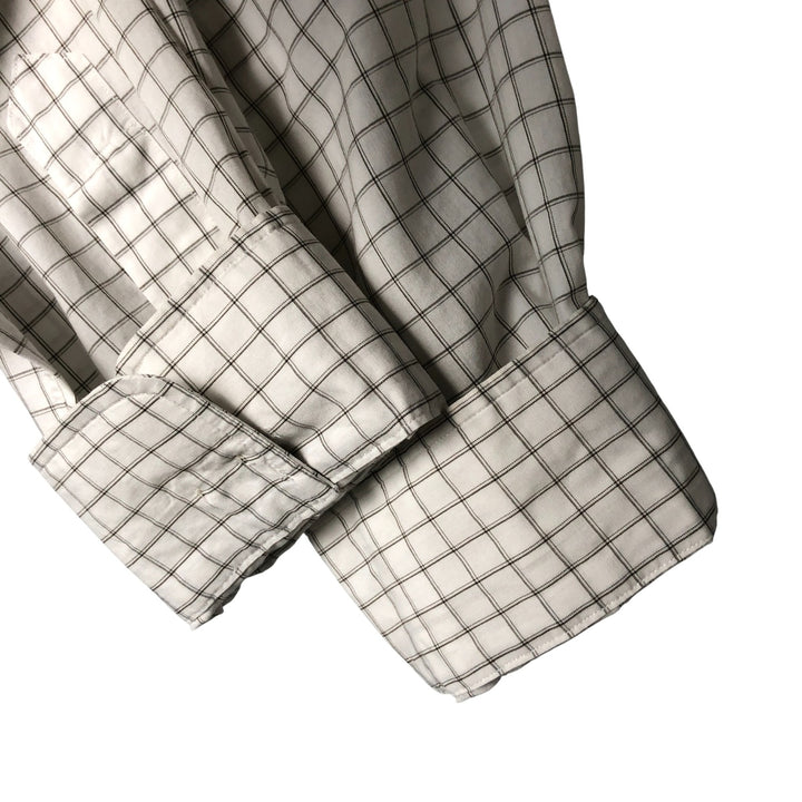 Ralph Lauren POLO by Ralph Lauren CURHAM wide-collar long-sleeved cotton check shirt, men's size XL cotton brown type Vintage Second Hand