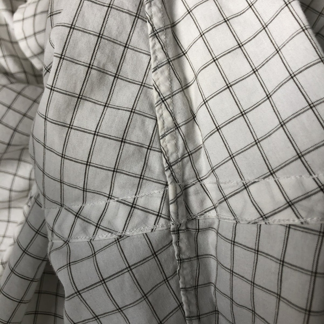 Ralph Lauren POLO by Ralph Lauren CURHAM wide-collar long-sleeved cotton check shirt, men's size XL cotton brown type Vintage Second Hand