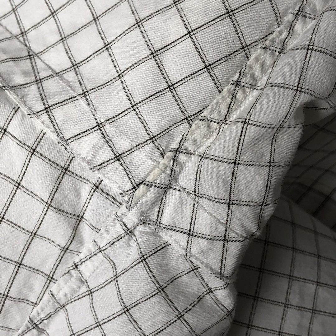 Ralph Lauren POLO by Ralph Lauren CURHAM wide-collar long-sleeved cotton check shirt, men's size XL cotton brown type Vintage Second Hand