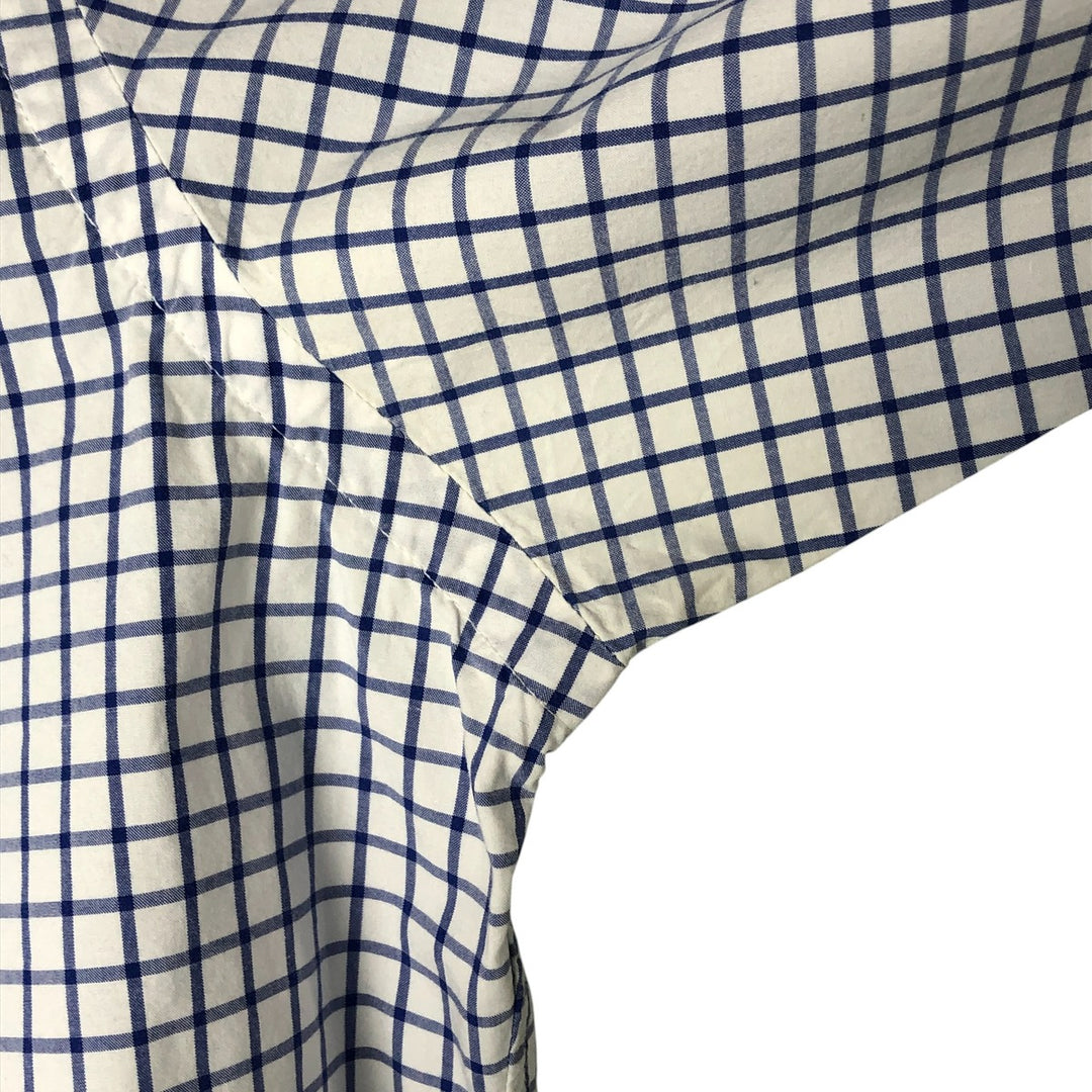 Ralph Lauren Slim Fit Long Sleeve Button-Down Check Shirt, Men's Size L cotton Navy blue Vintage Second Hand
