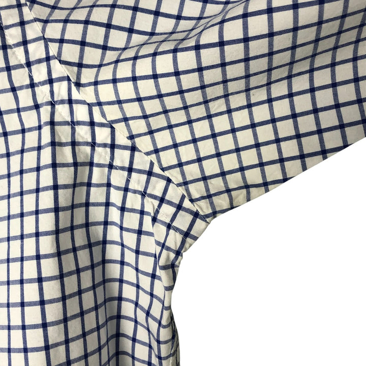 Ralph Lauren Slim Fit Long Sleeve Button-Down Check Shirt, Men's Size L cotton Navy blue Vintage Second Hand
