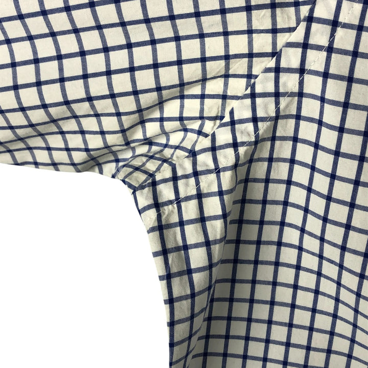 Ralph Lauren Slim Fit Long Sleeve Button-Down Check Shirt, Men's Size L cotton Navy blue Vintage Second Hand