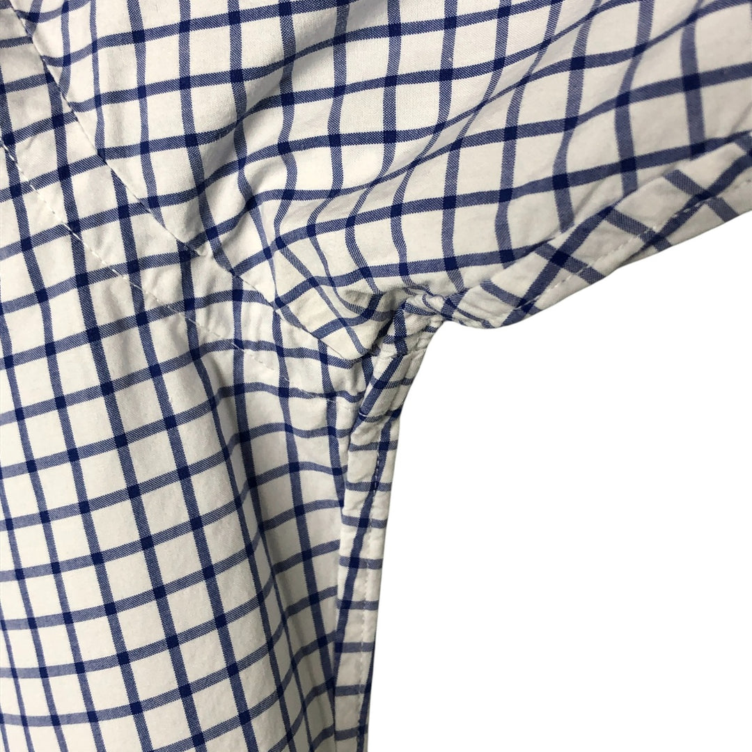 Ralph Lauren Slim Fit Long Sleeve Button-Down Check Shirt, Men's Size L cotton Navy blue Vintage Second Hand