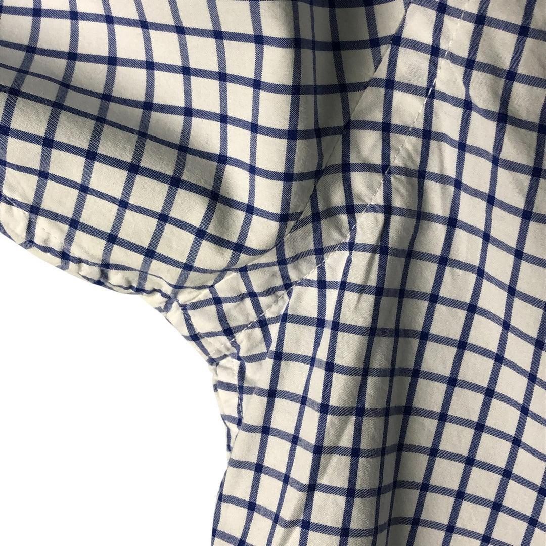 Ralph Lauren Slim Fit Long Sleeve Button-Down Check Shirt, Men's Size L cotton Navy blue Vintage Second Hand