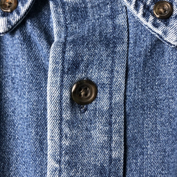 Cabelas Men's Long Sleeve Button-Down Denim Shirt, Size XL cotton blue type Vintage Second Hand