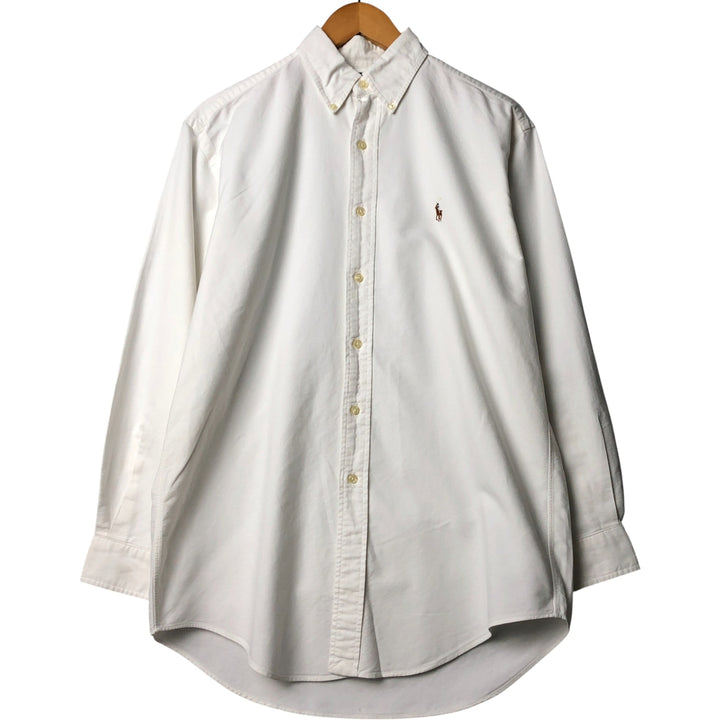 Ralph Lauren YARMOUTH long sleeve button down shirt, men's size M cotton white type Vintage Second Hand