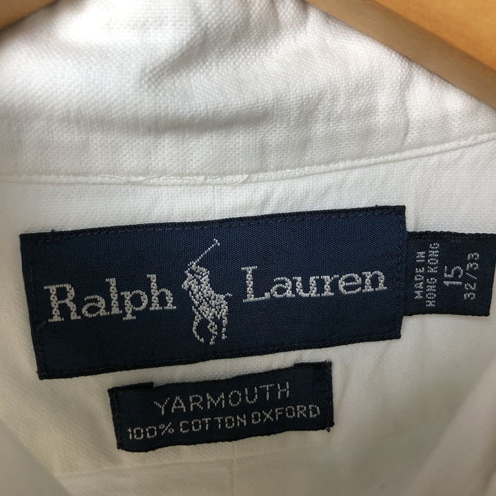 Ralph Lauren YARMOUTH long sleeve button down shirt, men's size M cotton white type Vintage Second Hand