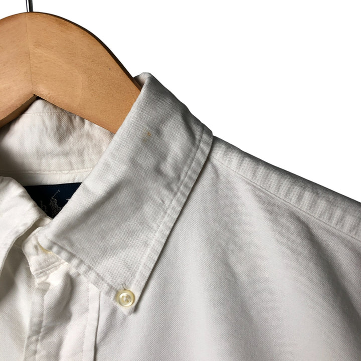 Ralph Lauren YARMOUTH long sleeve button down shirt, men's size M cotton white type Vintage Second Hand