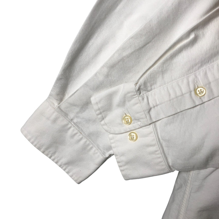 Ralph Lauren YARMOUTH long sleeve button down shirt, men's size M cotton white type Vintage Second Hand
