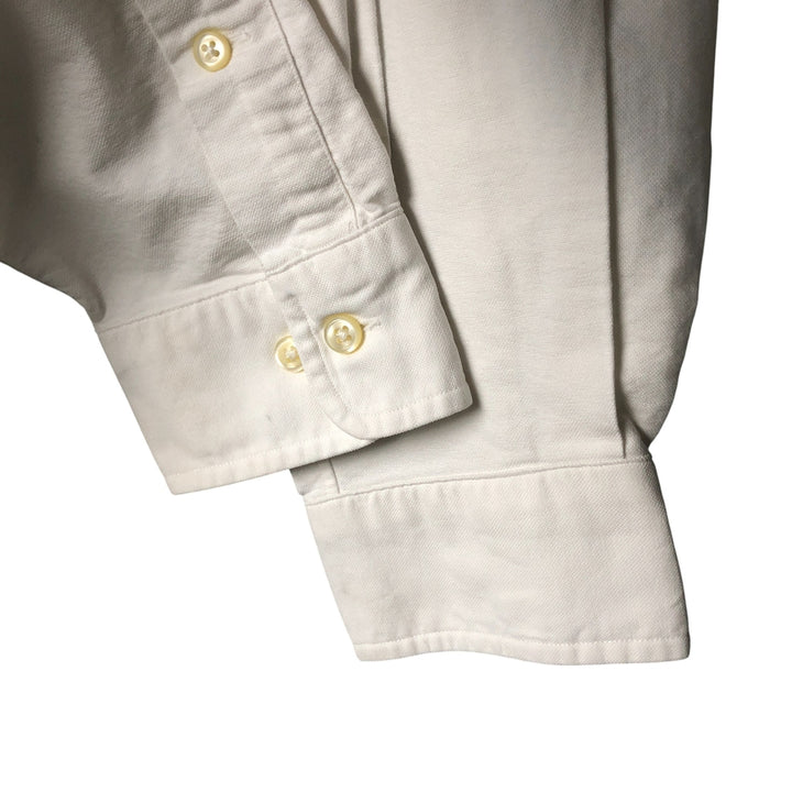 Ralph Lauren YARMOUTH long sleeve button down shirt, men's size M cotton white type Vintage Second Hand